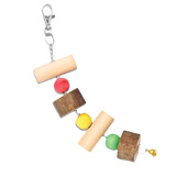 jolly pet products龙猫木窝小屋房子跳板兔子踏板磨牙串咬木串固定悬挂木窝木制品  缤纷磨牙串243X50X35mm兔子龙猫