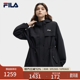 斐乐FILA修身显瘦软壳外套风衣秋季新款女款收腰百搭通勤休闲工装 正黑色-BK XL 175/92A/XL