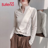 班尼路（Baleno）半高领薄绒打底衫女2026秋冬季新款7A抗菌防螨抗静电加绒长袖上衣