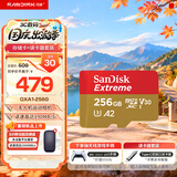 Sandisk闪迪内存卡存储tf卡运动相机卡高速gopro相机无人机内存卡MicroSD卡u3/v30 适用于适用pocket4 256G+Type-C双接口读卡器价值14.9元