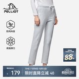 伯希和（Pelliot）抓绒裤男女秋冬防风保暖休闲长裤摇粒绒直筒户外运动卫裤 女海鸥灰 L