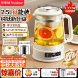 荣事达（Royalstar）养生壶 2.5升大容量纯钛煮茶壶烧水壶家用恒温水壶24H保温炖煮一体 母婴恒温电热水壶  YSH25E(Ti)