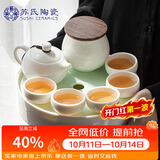 苏氏陶瓷丨和氏璧茶具羊脂玉白瓷泡茶壶翡翠玉储水茶盘茶叶罐礼盒