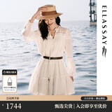 歌力思（ELLASSAY）【张婧仪同款】初恋小白裙新款100%桑蚕丝法式镂空真丝连衣裙 纯净白 S