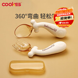 COOKSS婴儿勺子宝宝学吃饭弯弯训练勺叉子自主进食PPSU辅食勺餐具收纳盒