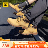 CAT卡特秋季男款休闲工装靴中帮百搭时尚通勤牛皮革大黄靴 黄色P110973 41