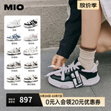 MIO宋亚轩同款米奥小白鞋休闲鞋厚底板鞋运动情侣溶解女鞋男老爹鞋 黑/白色 王俊凯严浩翔苏新皓同款4.5cm 37