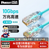 泛达 泛达超六类细网线CAT6A类跳线家用电脑宽带POE监控万兆高速成品线 冰湖蓝 0.5米
