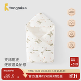 童泰（TONGTAI）婴儿包被新生儿抱被秋冬夹棉0-6月初生宝宝加厚纯棉满月百天抱毯 绿色小兔【秋冬款/10A抗菌 推荐室温0-15℃】 80x80cm