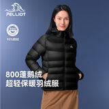 伯希和（Pelliot）【经典2.0】800蓬鹅绒羽绒服女士夹克保暖冬季外套124408282黑XL