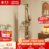 冬木实木穿衣镜全身镜落地镜家用卧室旋转移动衣帽架挂衣架一体置物架 （03）【橡胶木】大号-旋转款-白色