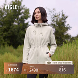 AIGLE艾高全拉链抓绒衣POLARTEC户外保暖锁温连帽女 暗貂杏色 BE653 建议拍小 40 (170/92A)