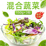 绿食者 蔬菜沙拉150g*3包 生吃蔬菜组合西餐色拉生菜健身轻食沙拉新鲜 沙拉菜3包-无沙拉酱