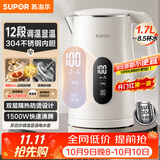 苏泊尔（SUPOR）1.7L显温度烧水壶304 不锈钢 多段调温保温 母婴冲奶粉器电热水壶 恒温水壶 SW-17J85A
