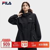 斐乐FILA修身显瘦软壳外套风衣秋季新款女款收腰百搭通勤休闲工装 正黑色-BK M 165/84A/M