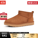 UGG美版雪地靴休闲经典迷你短靴舒适女款短筒靴 1116109 栗色 38
