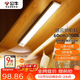 公牛（BULL）感应橱柜灯衣柜灯LED人感光感磁吸 卧室床沿玄关小夜灯60CM3000K
