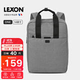 乐上（LEXON）双肩包背包14英寸笔记本电脑包男女防泼水单隔层休闲书包 浅灰
