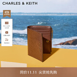 CHARLES&KEITH质感纯色包包女包多卡位短款钱包女士生日礼物送女友CK6-10680907 Chocolate巧克力色 XXS