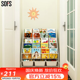 SOFS儿童书架绘本架简易落地宝宝小书柜铁艺幼儿置物架书本玩具收纳架 【推荐】XL码(5+1)层 3盒