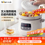 小熊（Bear）电炖锅 电炖盅 煲汤炖汤一体电锅 白瓷炖锅3-4个人用陶瓷全自动煮粥锅 直炖电炖锅 DDG-D30H5 3L