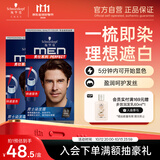 施华蔻（Schwarzkopf）男士染发霜3.0棕黑色双盒装 染发剂染发膏男士专用盖白发轻松操作