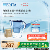 碧然德（BRITA） 过滤净水器 家用滤水壶 净水壶 海洋系列 3.5L蓝色 一壶6芯装 环保加固包装