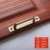 奥非加KTV仿古明装木门大拉手明孔欧式门大门古铜拉手复古衣柜门把手 419带板 小青古