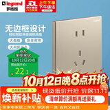 罗格朗（LEGRAND）开关插座面板 仕典米兰金无边框大面板10A五孔插座套餐 单只装