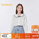 巴拉巴拉女童衬衫儿童长袖秋装学院风凉感抗菌柔软易打理208325102001