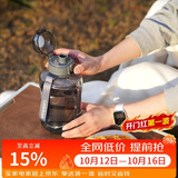 乐扣乐扣（LOCK&LOCK）小水库大容量塑料运动水杯户外冷水壶刻度把手男女杯子1.6L灰色