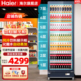 海尔（Haier）无霜风冷一级能耗商用立式展示柜冷藏保鲜柜玻璃门饮料柜冰柜超市啤酒陈列柜冰箱 607升丨风冷无霜丨自多层送风丨动蒸发水丨带灯带锁扣