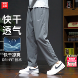 耐克（NIKE）裤子男裤秋冬季2026新款跑步运动裤直筒裤宽松卫裤长裤男士休闲裤 【梭织/薄款速干运动裤】宽松版型/灰色 可推荐尺码 L 【175】体重130~150斤左右