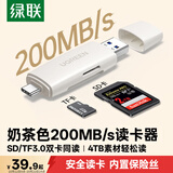 绿联USB/Type-C读卡器3.0高速 SD/TF同读多功能适用电脑手机苹果17/16/iPad支持相机监控记录仪内存卡