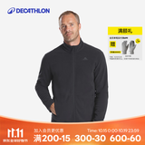 迪卡侬（DECATHLON）保暖户外抓绒衣外套男女运动宽松秋摇粒绒外套冲锋衣内胆 男款-全拉链-黑色 XL
