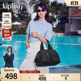 凯浦林kipling男女新款轻便出行通勤出游手提帆布单肩斜挎包 深黑色