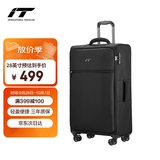 INTERNATIONAL TRAVELLER英国IT拉杆箱托运旅行箱万向轮超轻行李箱28英寸软布箱1191黑色