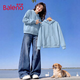 班尼路（Baleno）连帽卫衣开衫女2026早秋女装新款秋装宽松慵懒潮流运动风长袖外套