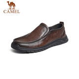 骆驼（CAMEL）牛皮软底缓震乐福鞋通勤商务休闲皮鞋男 G13S201066 棕色 42