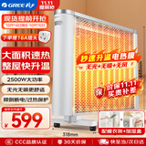 格力（GREE）电热膜电暖器取暖器节能低耗立体速热智能控温取暖炉2500w大功率烤火炉电暖气 机械款NDYQ-X6025