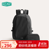 BAGSMART双肩包轻行背包男女轻便出游通勤大容量出差学生书包电脑包旅行包 黑色（可容纳16英寸笔记本）