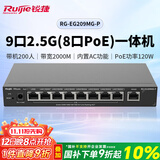 锐捷睿易9口2.5G PoE家居网关一体机 RG-EG209MG-P 带机200 带宽2000M POE功率120W AC控制器 行为管理