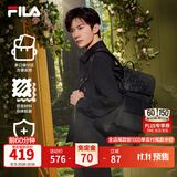 FILA斐乐【易烊千玺同款】黑武士｜双肩背包男性防泼水老花书包电脑包 满印一-ZA XS