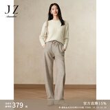 玖姿·安娜蔻休闲百搭松紧抽绳宽松舒适保暖糯米裤女装冬款 杏色 L