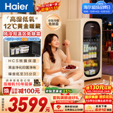 海尔（Haier）169麦浪元气冰吧家用冷藏柜保鲜柜客厅小冰箱冰柜双温风冷无霜一级能效LC-169WLH9EY1大容量冰箱