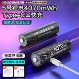 德力普（Delipow）USB充电电池 5号锂电池4070mWh大容量1.5v恒压配Type-C快充线 适用电子锁/鼠标/游戏手柄黑悟空