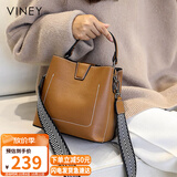 viney包包女包牛皮水桶包轻奢斜挎单肩手提包生日礼物高级感送女友老婆