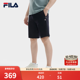 FILA斐乐短裤男士经典传承针织五分裤时尚休闲简约基础提花 传奇蓝-NV XL 180/88A
