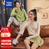 唐狮（TonLion）2021打底衫女内搭长袖T恤半高领短款上衣 加绒/米杏色/二批 S 