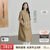 朗姿【25h风衣 Basic衣橱】朗姿25王楚然王安宇同款情侣款风衣通勤风 深米色 S